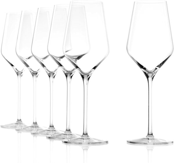 Stolzle Lausitz Quatrophil Crystal White Wine Glass Transparent 405ml – Set  of 6 - Purple Holly