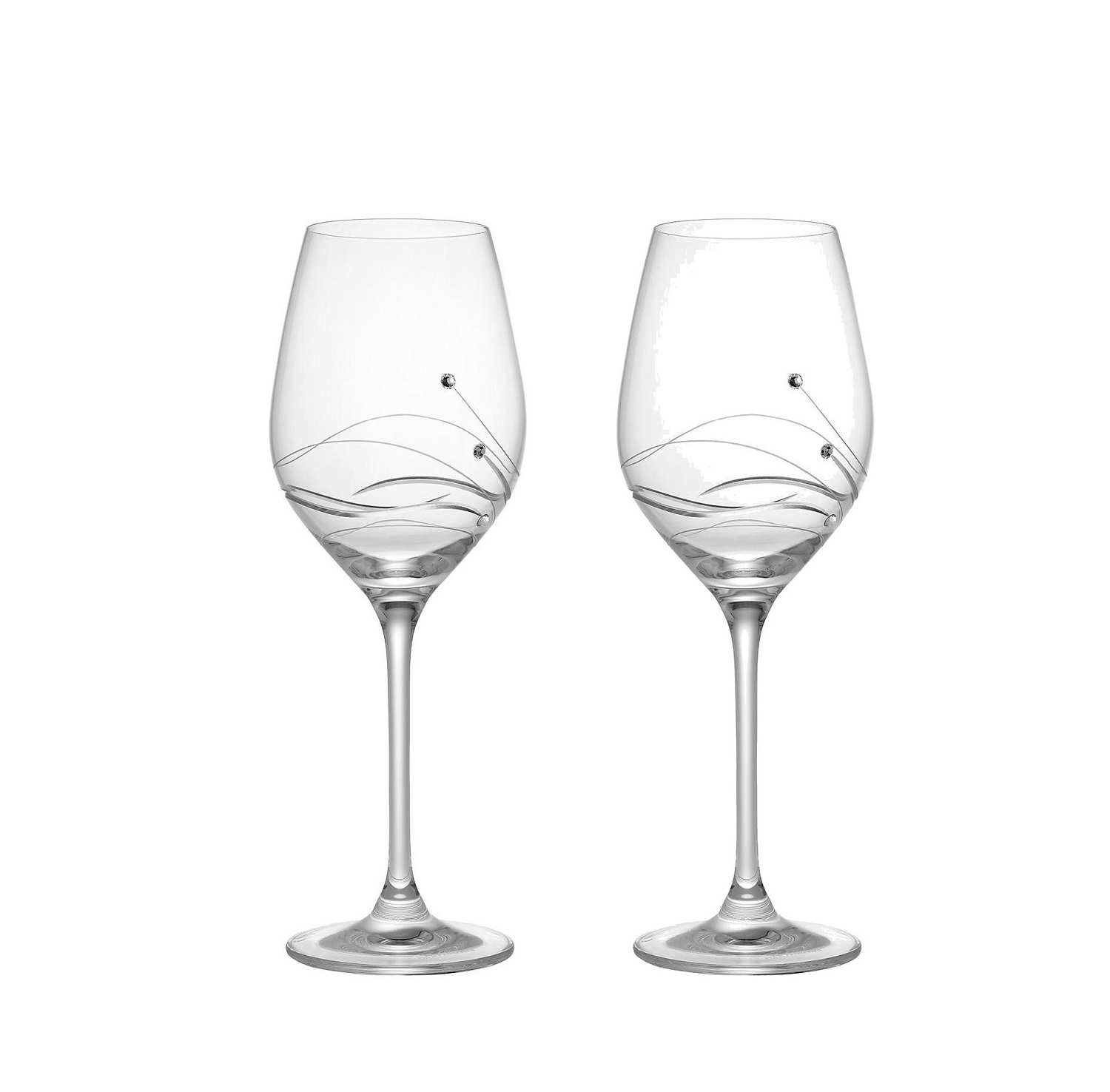 Dartington Crystal Handmade Swarovski Glitz Wine Pair Glasses  New: Swarovski Wine Glasses: Wine Glasses