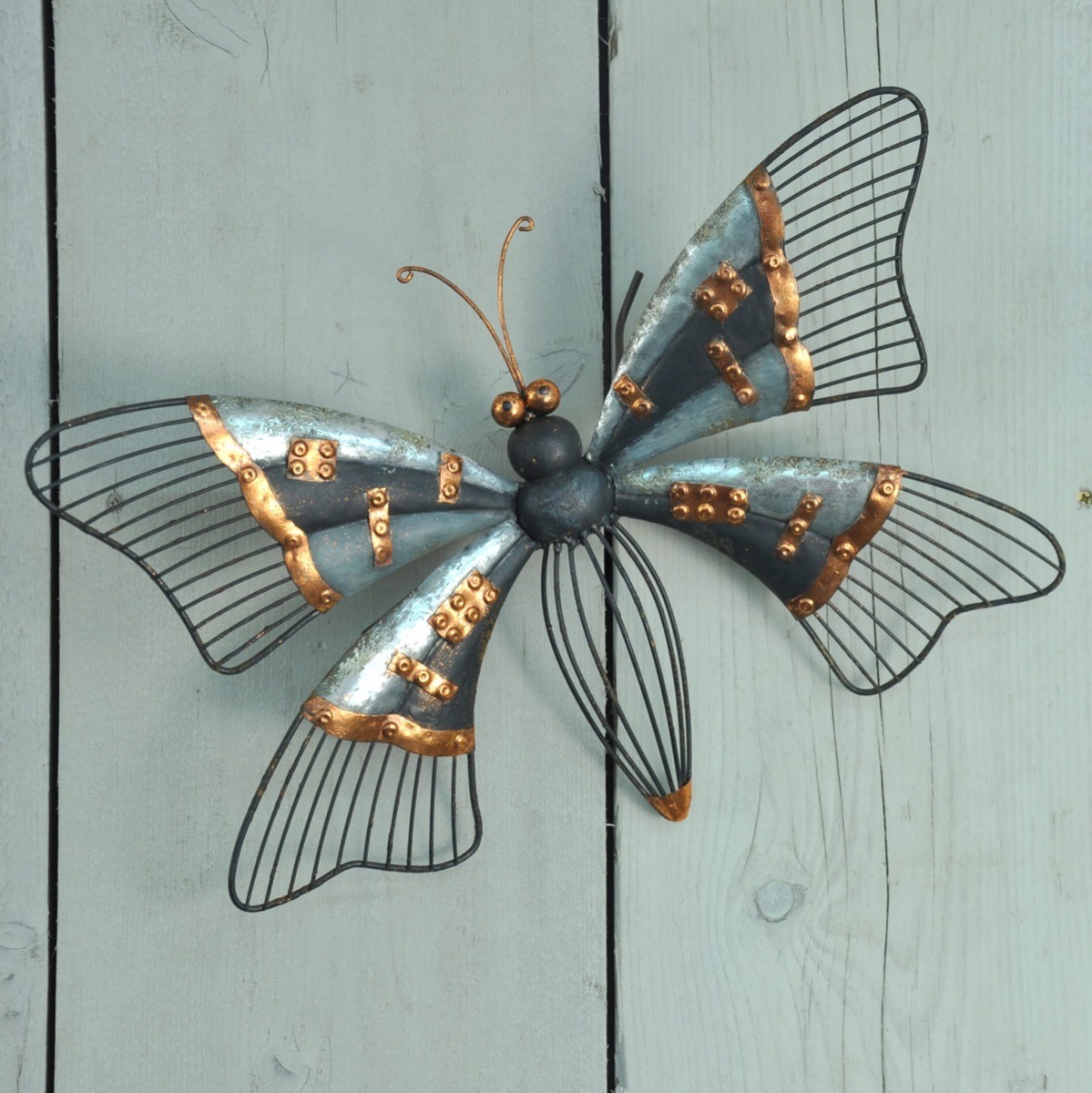 Woodlodge Decorative Copper Butterfly Metal Garden Wall Art - Purple Holly